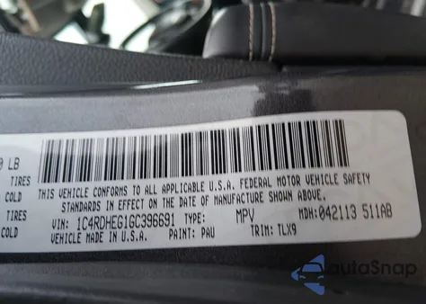 2016 Dodge Durango Citadel Anodized Platinum z USA, uszkodzony, nr VIN 1C4RDHEG1GC396691